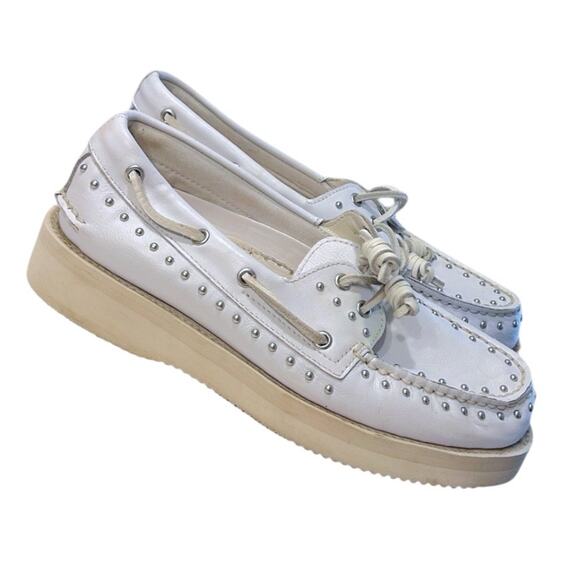 Sperry x Rebecca Minkoff Authentic Boat Shoe Women's 7.5 Original Studded White - Picture 2 of 7